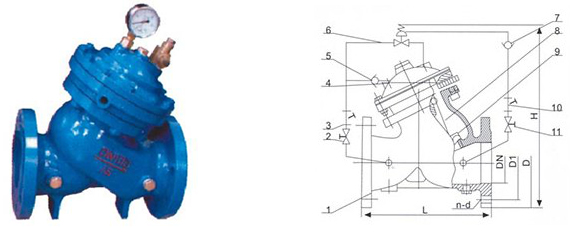 DY30BX緩開快閉止回閥結(jié)構(gòu)圖