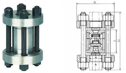 H72Y/H/W對(duì)夾立式高壓止回閥結(jié)構(gòu)圖