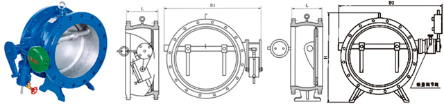HDH47X蝶式緩沖止回閥結(jié)構(gòu)圖